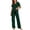 R77-Dark Green, variant on RMGVDSD Womens Pajama Sets Fall Woman Pajamas Button Down Sleepwear Short Sleeve Top and Long Pants Relaxed Fit Loungewear Set