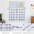 thumbnail image 7 of Stripe Pattern Kitchen Valances for Window,Waffle Weave Textured Valance Curtains for Kitchen Cafe Windows Home Decor Bathroom Window Curtains, 30"x45",1 Set,Navy Blue and White, 7 of 7