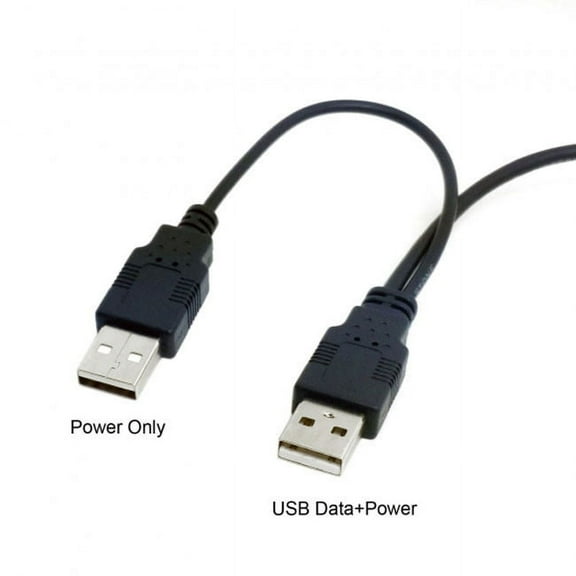 FVH Dual USB 2.0 Male to Standard B Male Y Cable 80cm for Printer Scanner External Hard Disk Drive