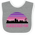 thumbnail image 3 of Inktastic Albuquerque New Mexico Retro Sunset Skyline Girls Baby Bib, 3 of 4