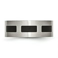thumbnail image 4 of Stainless Steel Brushed w/Black Rubber 8mm Flat Band, 4 of 8