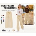 thumbnail image 2 of TEMOFON Barrel Sweatpants Women Fall Fashion Wide Leg Pants Baggy Lounge Comfy Flowy Sweat Pants with Pockets, 2 of 8