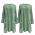 thumbnail image 4 of ManxiVoo Women's Long Sleeve Pullover Two Piece Set Winter Cozy Double Fabric With Functional Pockets Embossed Texture XXL Size Light Green, 4 of 6