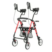 Koosom Lightweight Upright Rollator Walker with Padded Armrest and Seat with Forearm for Seniors