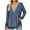 Blue, variant on Patlollav Womens Tops Fashion V-Neck Contrast Split Loose Long Sleeve T-Shirt on Ladies