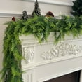 thumbnail image 4 of Artificial Pine Cypress Garland 71FT, Two-Tone Green Faux Hanging Vine for Christmas, Wedding, Home and Outdoor Decoration, Realistic Long Greenery Garland for Wall, Mantel, and Door Frame, 4 of 9