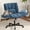 Blue, variant on Criss Cross Office Chair with 6-Level Folding Arms and Wheels, Ergonomic Fabric Cross Legged Chair with Dynamic Lumbar Support, Plus Size Swivel Vanity Chair for Home Office, Living Room, Makeup
