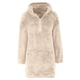 thumbnail image 4 of Liquidation à 50 % de Rabais! Robes pour Femmes 2024 Invitée de Mariage, Robe à Capuche Décontractée pour Femmes à Manches Longues avec Poche, Chandail à Capuche, Robe Unie Kaki 3TG, 4 of 6