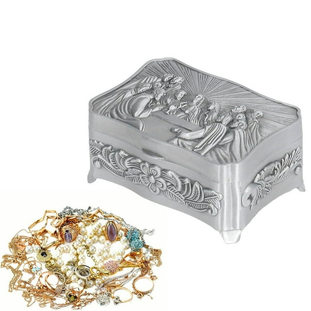 Elegantmedical Last Supper Rosary Necklace Eucharistic Box Catholic Roman Rosary Case