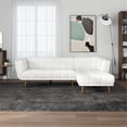 thumbnail image 2 of Allen Chesterfield Cream French Boucle Fabric Right-Facing Sectional Couch, 2 of 7