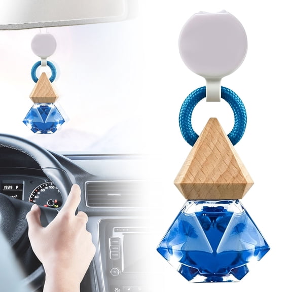 CSSJKYJ Car Air Freshener Hanging, Blue Scent Drift Car Air Freshener, Wooden Fragrance Expanding Bottle Cap, 10ml Per Bottle, Used for Car Decoration and Fresh Air