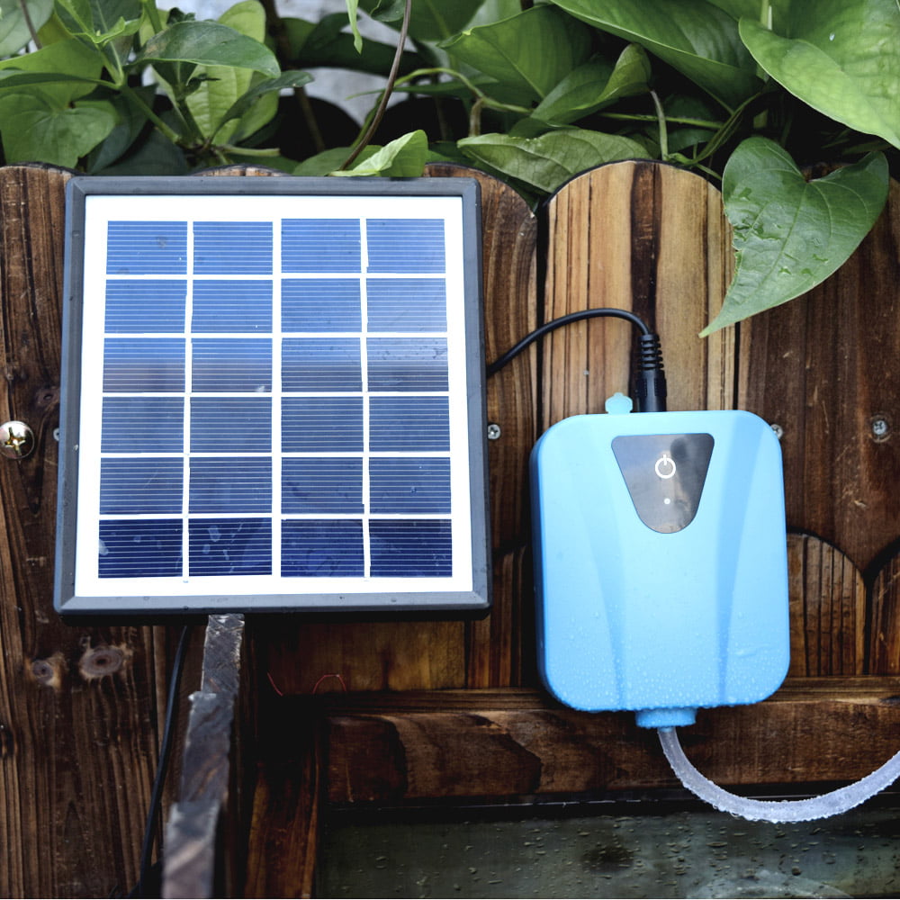 Solar Powered/ USB Rechargable Oxygenator Water Oxygen Pump Pond Aerator 