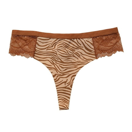 

Rovga Women Panties Females Leopard Panty Khaki Cotton Thongs 1 Pcs