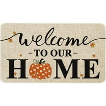 Fall Door Mat 30 X 17 Inch Welcome to Our Home Pumpkin Doormat Indoor Outdoor Entrance Floor Mat Non Slip Autumn Thanksiving Decor Rubber Welcome Mats