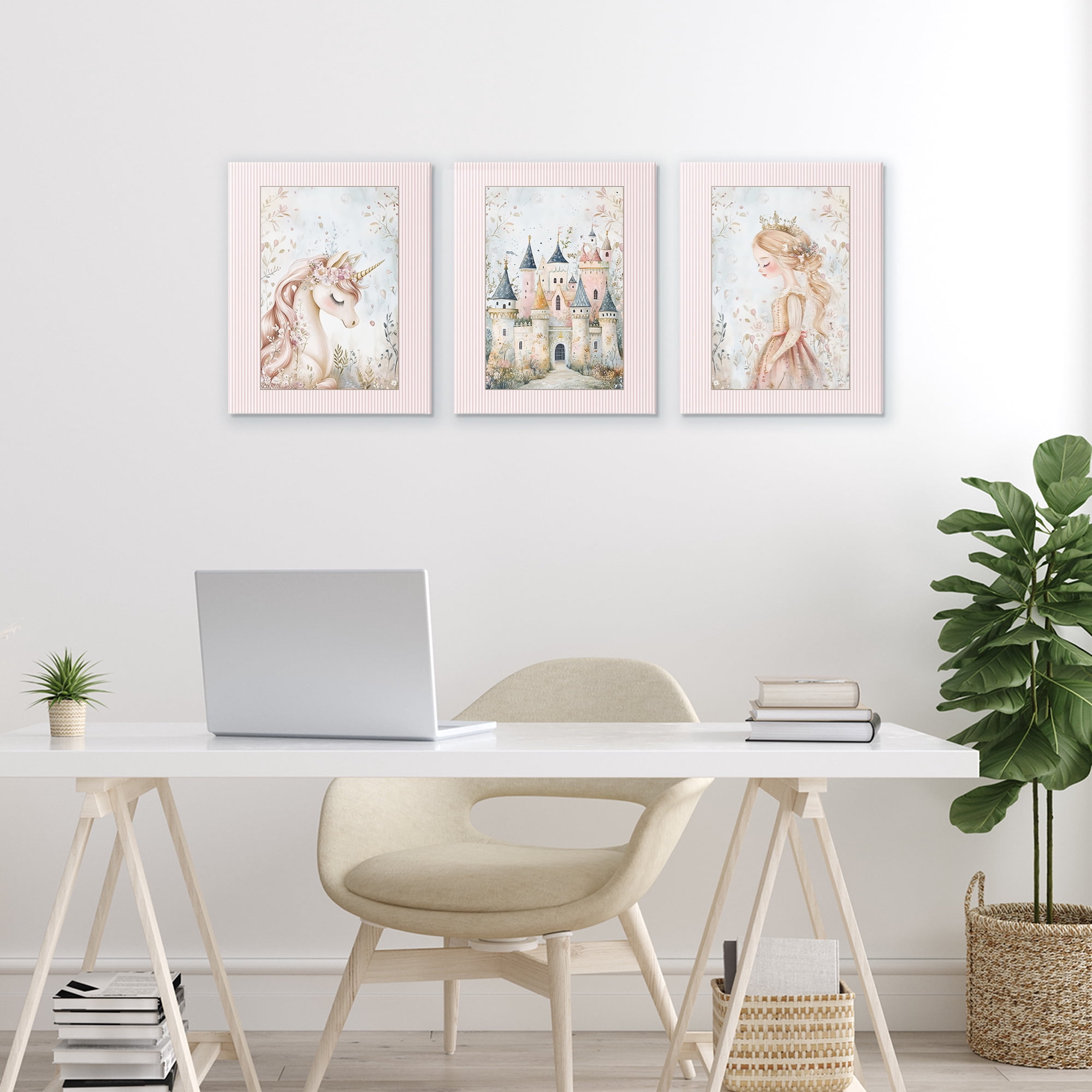 Stupell Industries Fantasy Enchanted Dreams 3 Piece Canvas Wall Art Set, design by Christine Simpson Art