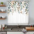 thumbnail image 5 of Green Brown Botanical Sheer Curtains 54 Inches Long, Farmhouse Eucalyptus Leaves Light Filering Curtains, Breathable Simi Curtain Privacy Drapes for Kitchen Bathroom Nursery Small Window Treatment, 5 of 9