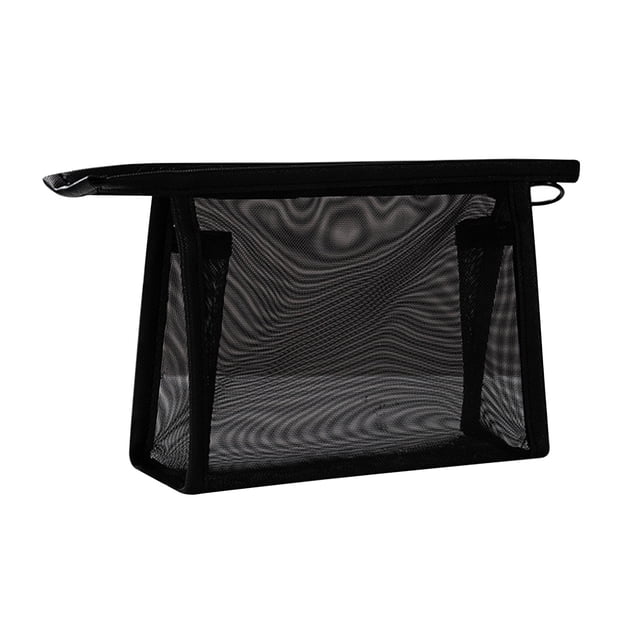 Bolsa de malla transparente para cosméticos, multifuncional, de gran capacidad, de nailon transpirable, lavable, con diseño de perspectiva, ligera y portátil para guardar pintalabios.