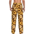 thumbnail image 3 of Uemuo Vintage Wood Grain Sunflower A Pattern Men's Wide Leg Palazzo Lounge Pants with Pockets Light Weight Loose Comfy Casual Pajama Pants-Large, 3 of 9