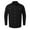 Black, variant on Busydd Mens Linen Shirt Plus Size M-5XL Trendy Turndown Collar Button Up Shirt Comfy Breathable Long Sleeve Shirt Solid Color Oversized Casual Shirt with Pockets