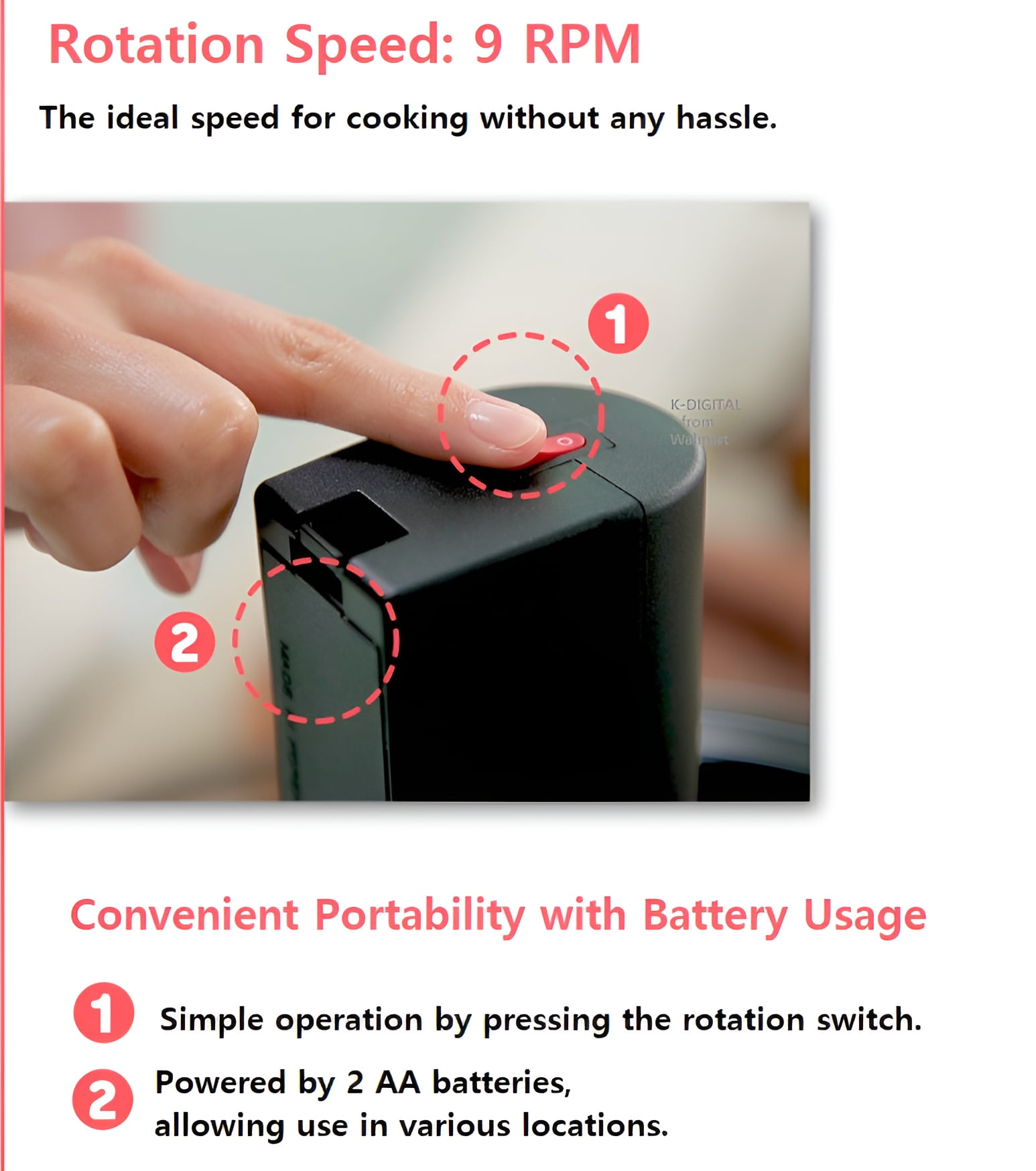 Vital Plant Roll Pan - Automatic Rotating Cooking Appliance, Non-Stick Mint Color Pot, 800g Capacity