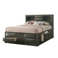 thumbnail image 2 of Contemporary King Size 3pc Captains Bed Nightstands Set Storage Drawers Gray Finish Wooden Bedroom, 2 of 7