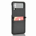 thumbnail image 5 of Allytech for Samsung Galaxy Z Flip 4 Phone Case with Card Holder, PC Hard Shockproof Back Cover Slim Durable Protective PU Leather Phone Case Cover, Black, 5 of 5