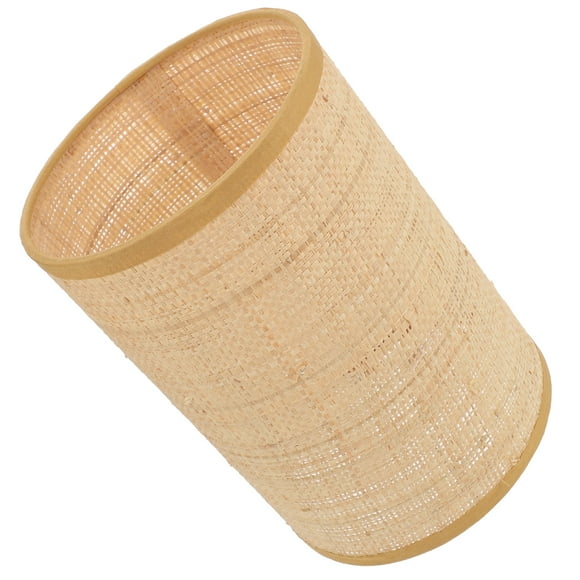 SOPOTUTU 1Pack Metal and Rattan Lampshade for Floor Lamps Rustic Style Living Room 20.50X14.00X14.00CM
