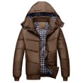 thumbnail image 2 of Kalauyu Men's Jacket Winter Warm Overcoat Padded Hooded Down Coat Thicken Puffer Jacket Water-Resistant Outerwear, 2 of 6