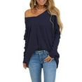 thumbnail image 3 of Tbopshirt Tops for Women,Fashion Womens Solid Color Long Sleeve V Neck Tee Casual Popular Blouse Tops Shirt, 3 of 4