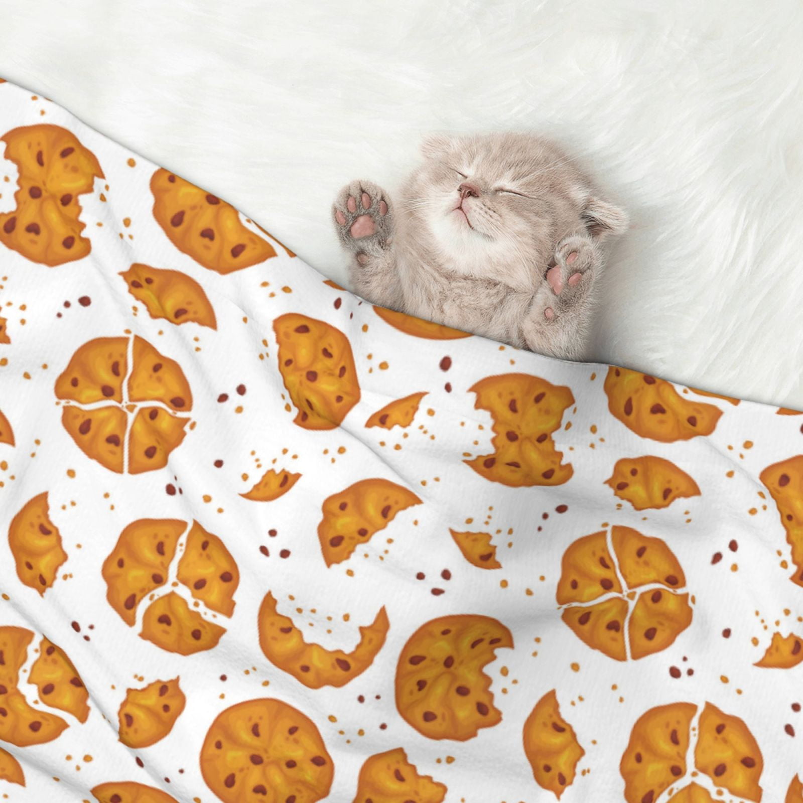 Naloa Yellow Biscuit Dog Blanket, 3 Sizes Cat Blanket for Indoor Cats Large Medium Small Dog Gifts-