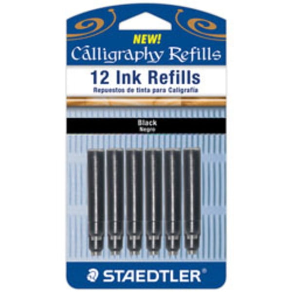 Staedtler® Calligraphy Ink Refills, Black Ink, Pack Of 12