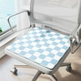 thumbnail image 1 of Fiudx Ofertas relámpago del día Cojín de seda de hielo a cuadros para silla de oficina, transpirable, cómodo, no voluminoso, estable, antideslizante, lavable a máquina, 1 of 7