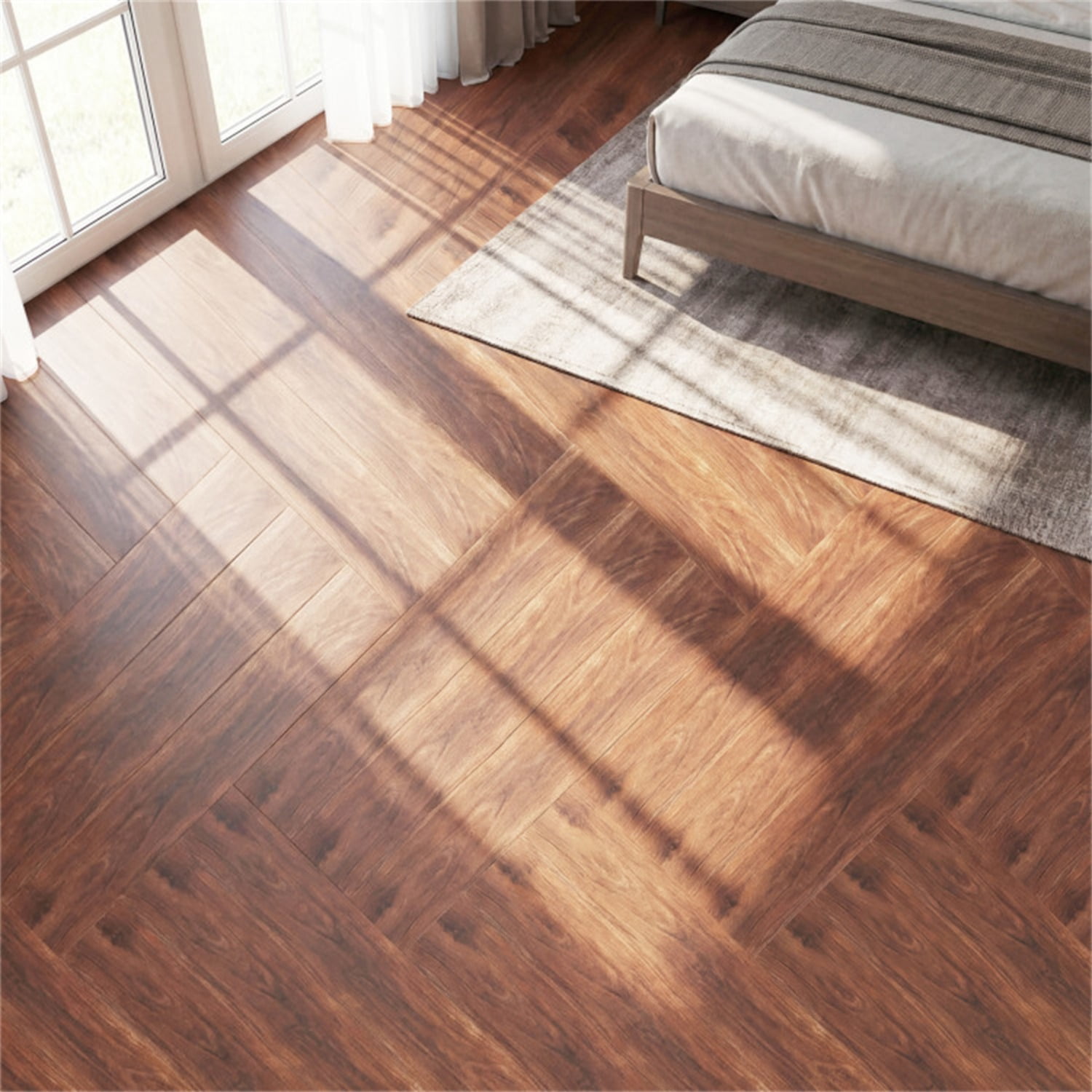48-Pack Wood Look Vinyl Plank Flooring, 36 Sq.Ft Waterproof PVC Floor Tiles for Home