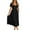 Black, variant on CFLVAEK Classic Solid Color Summer Dresses for Women Casual V Neck Shirt Dresses Flowy Botton Beach Dress Tiered Smocked Solid Dresses with Short Sleeve Black S