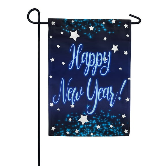 America Forever Happy New Year Garden Flag - 12.5 x 18 Inch New Year Starlight Firework Celebration Flag - Seasonal Yard Outdoor Decorative Double Sided Flag