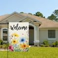 thumbnail image 2 of AMHNF Welcome Linen Garden Flag with Colorful Flowers for Spring Summer Home Outdoor Garden Yard Door Decor 12x18 inch, 2 of 5