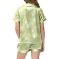 thumbnail image 5 of Girls Easter Pajamas Size 8 Egg Painted Funny Short Sleeved Sleepwear Set Button-Up 2 Piece Summer Loungewear Nightwear Outfits Green,12-13Y, 5 of 5