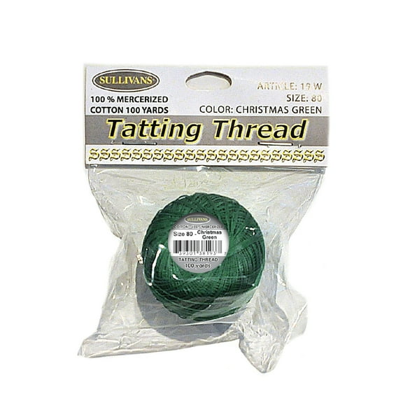 Sullivans Tatting Thread Christmas Green (100 yards)