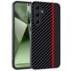 thumbnail image 1 of For Samsung Galaxy S24 Case Leather PC Hard Phone Cover Carbon Fiber Texture - Black Red, 1 of 5