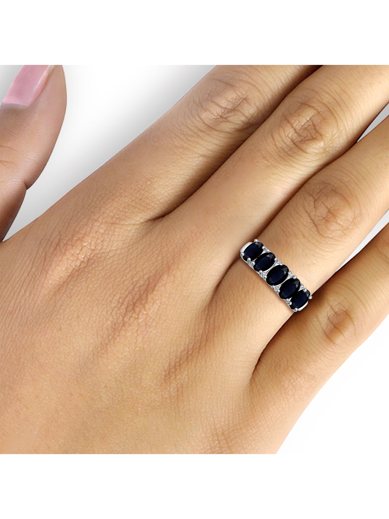 JewelersClub Sapphire Ring Birthstone Jewelry – 3.35 Carat Sapphire 0.925 Sterling Silver Ring Jewelry – Gemstone Rings with Hypoallergenic 0.925 Sterling Silver Band