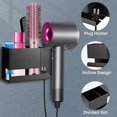 thumbnail image 4 of Soporte para secador de pelo Soporte para secador de pelo montado en la pared negro Morden, organizador de secador de pelo para baño, soporte para secador de pelo multifunción de aleación de alum, 4 of 5