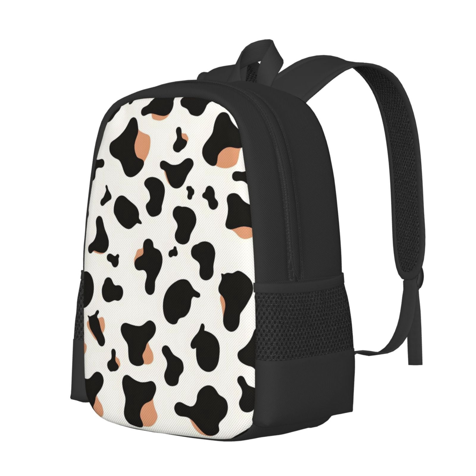 Large Capacity Backpack 16.5×12.5×5.5in Widened Shoulder Strap Design Main Bag Large Top Handle Belt Adjustable Shoulder Strap Simple Cow Print Pattern1_1