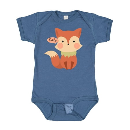 

Inktastic Cute Fox Hello Gift Baby Boy or Baby Girl Bodysuit