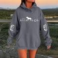 thumbnail image 4 of Women's Heartbeat Horse Printed Pullover Hoodie - Fall Long Sleeve Sports Top, 4 of 4