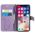 thumbnail image 4 of iPhone XS Max Wallet Case, Dteck Embossed Butterfly Magnetic Flip PU Leather Folio Stand Case Cover Built-in Card Slots & Money Pocket, with wrist Strap, For Apple iPhone XS Max, Purple, 4 of 8