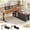 Black + Brown, variant on L Shaped Standing Desk, 55" x 55" Height Adjustable Office Executive Desk with 6 Fabric Drawers and Storage Shelves, Sit Stand Computer Desk