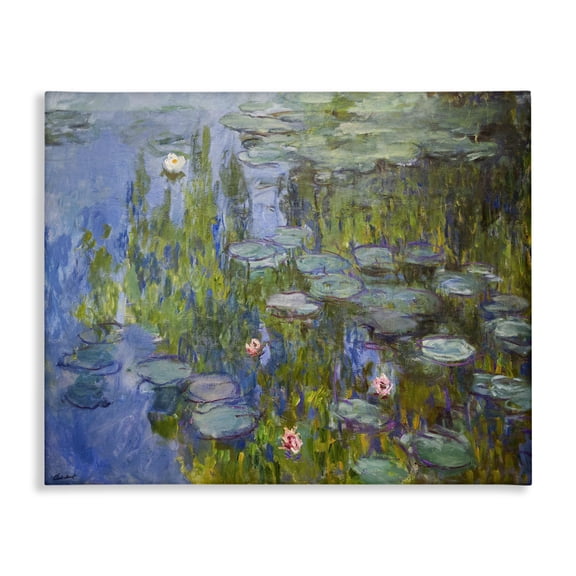The Stupell Home Decor Collection Monet Impressionist Lilly Pad Pond Painting Canvas Wall Art