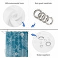 thumbnail image 5 of Blue Coastal Bathroom Shower Curtains with 12 Hooks Polyester Waterproof Shower Curtain for Stalls and Bathtubs Starfish Coral Summer Beach Ocean Decorative Bathroom Privacy Curtain 72x72 Inches, 5 of 9