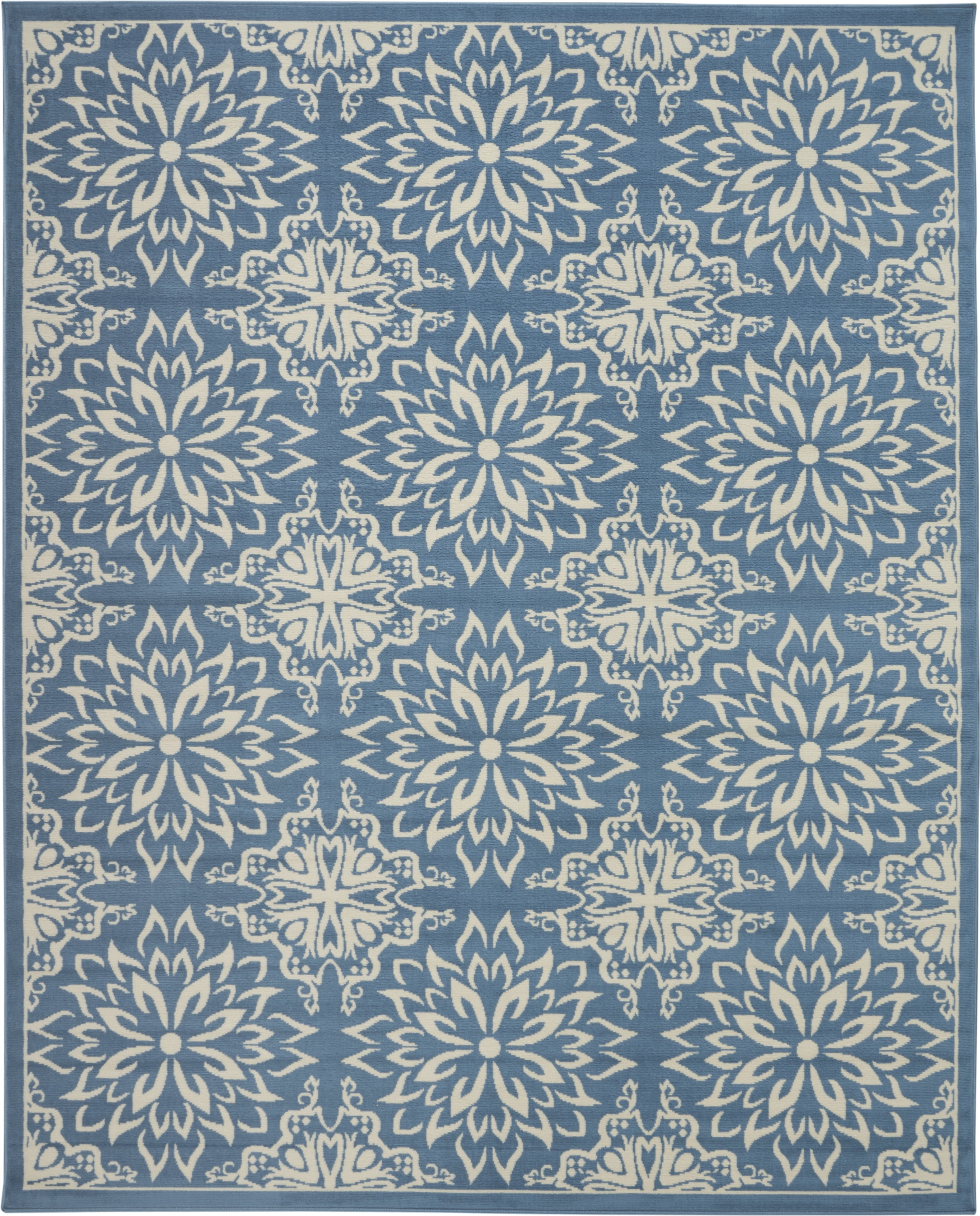 Walmart Bliss Modern Floral Ivory/Blue 7'10" x 9'10" Area Rug, (8' x 10')
