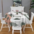 thumbnail image 2 of Brown Boho Plant Pattern Round Tablecloth 60"x60",Wrinkle Wipeable Table Cloth for Kitchen Dining Room Picnic Patio Party, 2 of 6